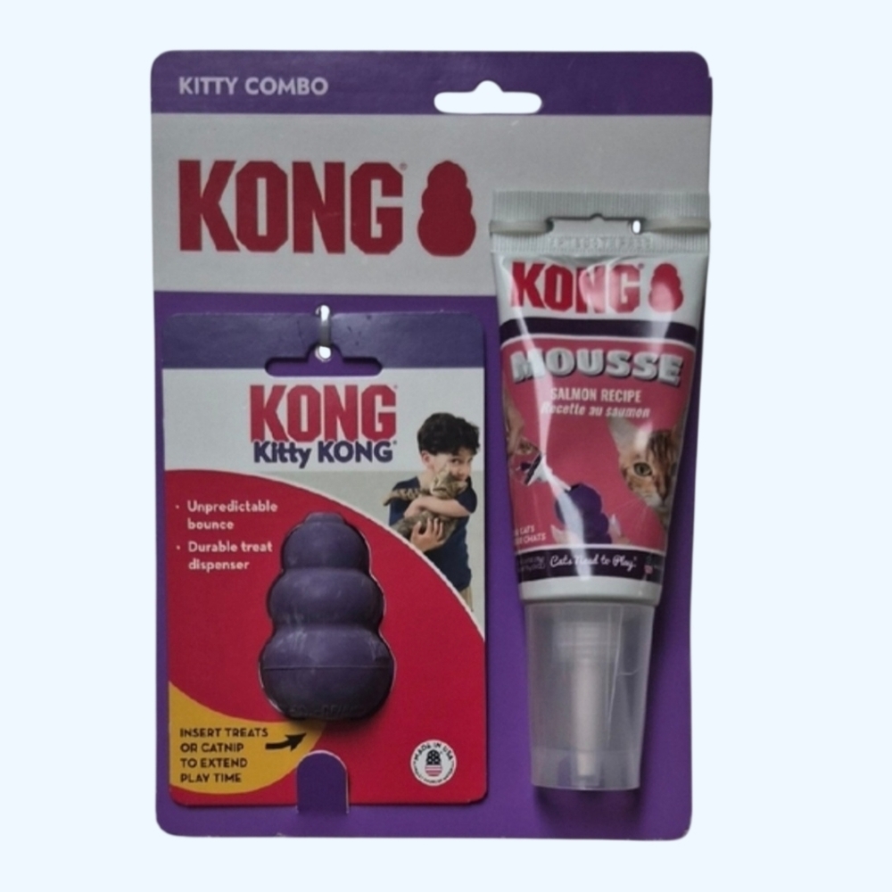 Kitty Cat Kong Combo- Small Kong With Salmon Flavor Mousse Treat